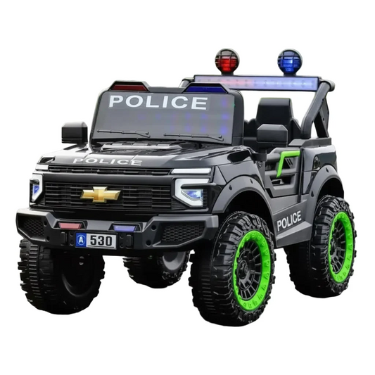 Voiture Électrique Chevrolet Police pour Enfant , Télécommande Noire