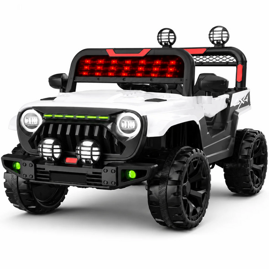 Voiture Électrique 4x4 Jeep – Tout-Terrain Sport avec LED 12V- Blanc