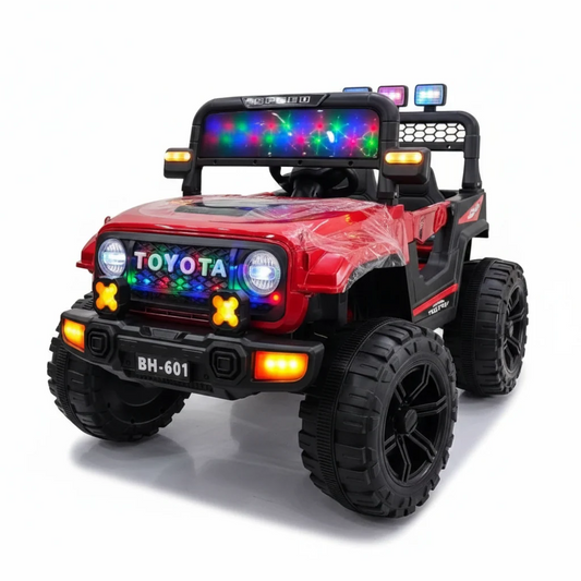 Jeep Électrique Enfant Style Toyota 4x4 avec LED – De 1 à 6 Ans - Rouge