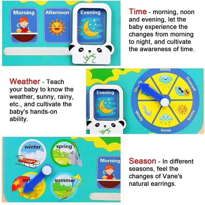 Tableau d'horloge multifonction d'enseignement de calendrier