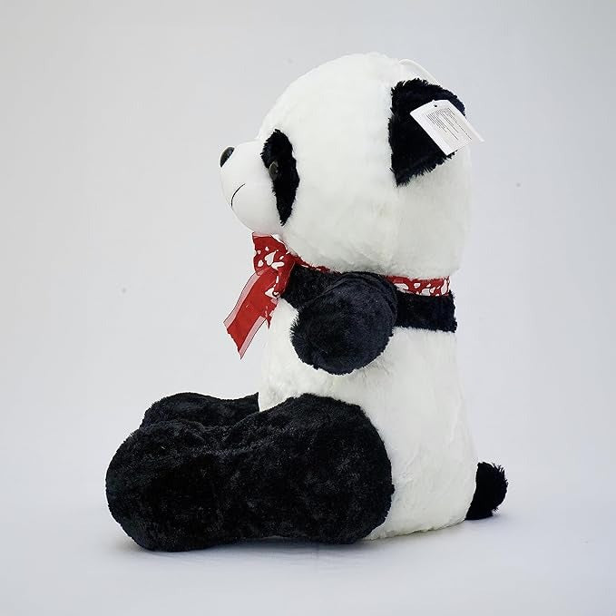 Adorable Ours en Peluche Panda avec Nœud Rouge à Cœurs –  En différentes Tailles