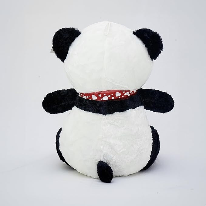 Adorable Ours en Peluche Panda avec Nœud Rouge à Cœurs –  En différentes Tailles
