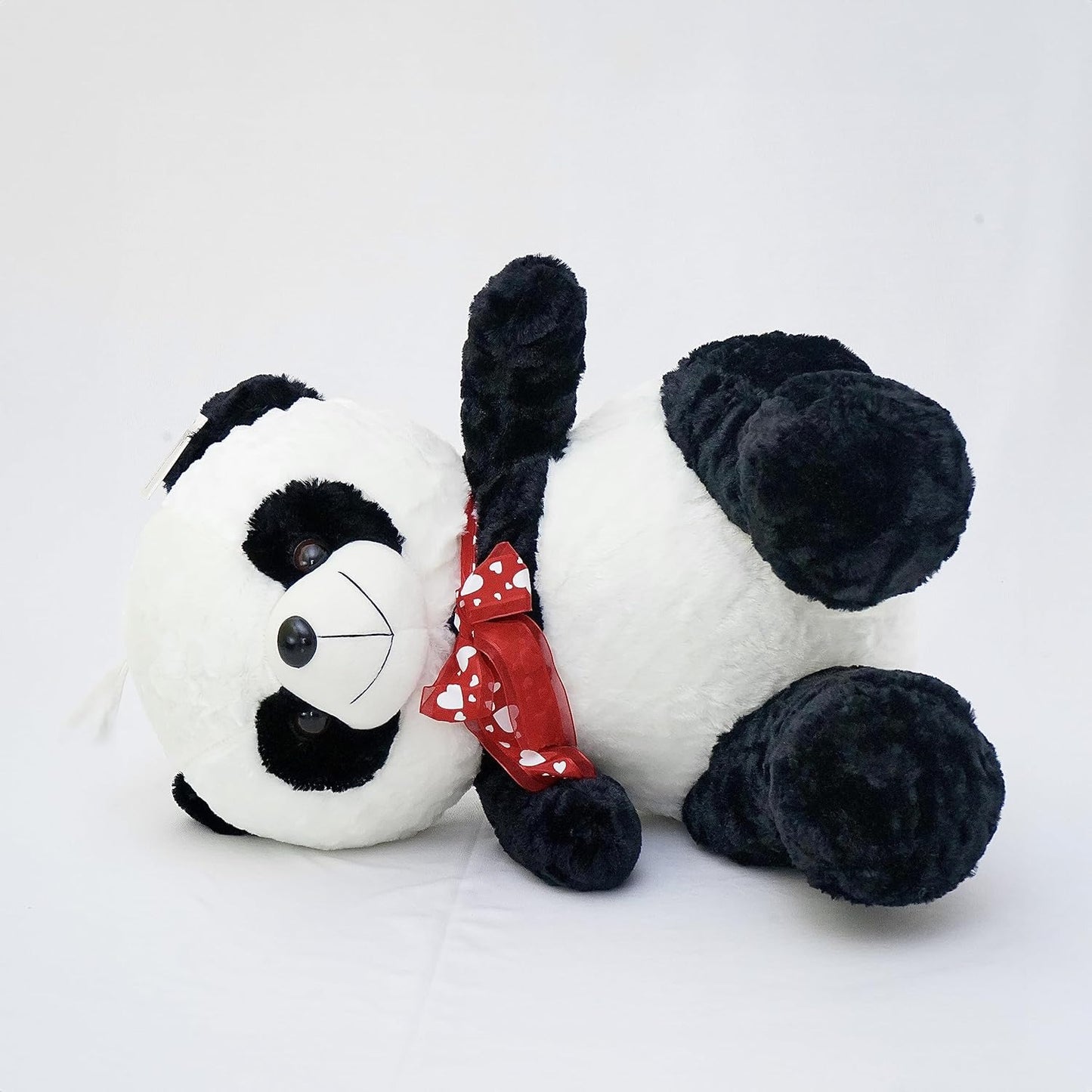 Adorable Ours en Peluche Panda avec Nœud Rouge à Cœurs –  En différentes Tailles
