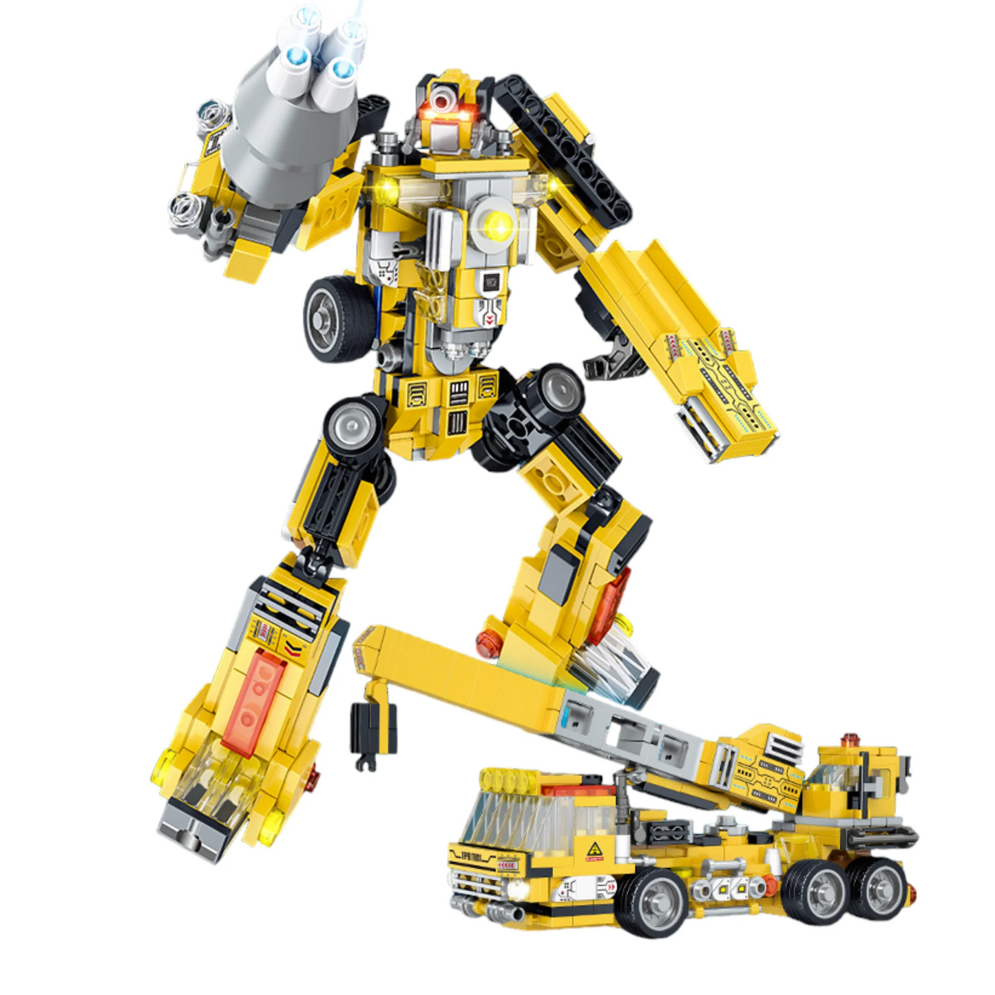 Robot jouet transformable Segos, véhicule jaune de type Transformer, 8 en 1