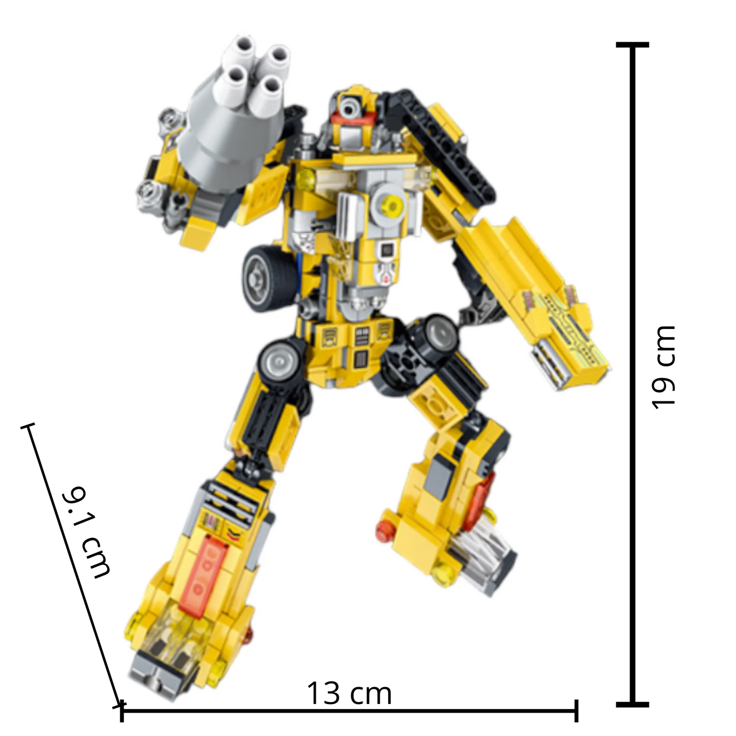Robot jouet transformable Segos, véhicule jaune de type Transformer, 8 en 1