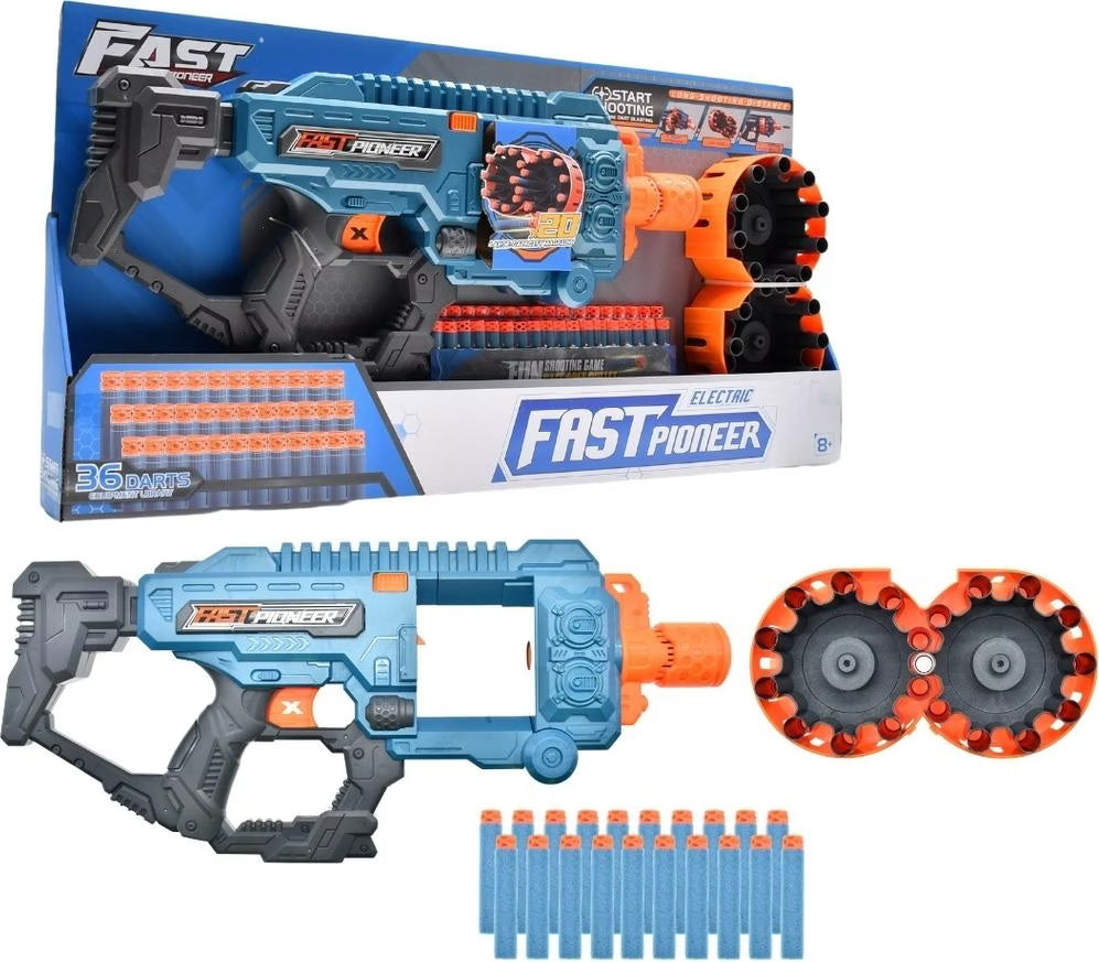 Fast Pioneer Jeux électroniques à balle molle à charge de tambour enfant +8