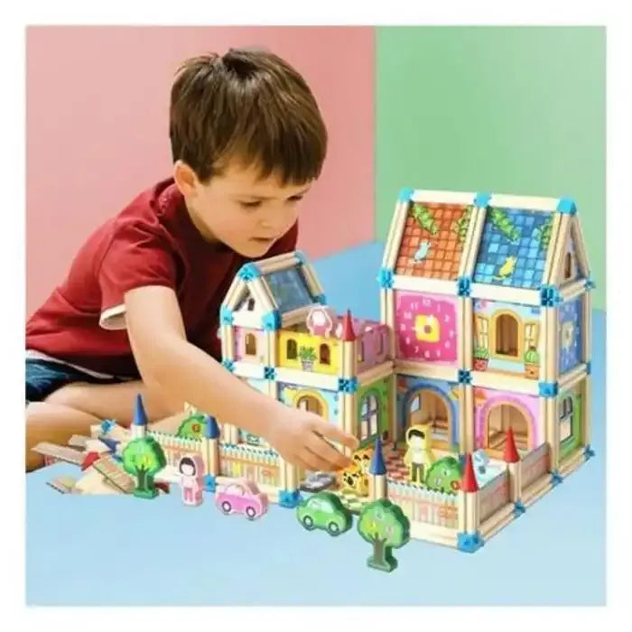 Jeux de construction - Blocs à vis en bois - Puzzle éducati