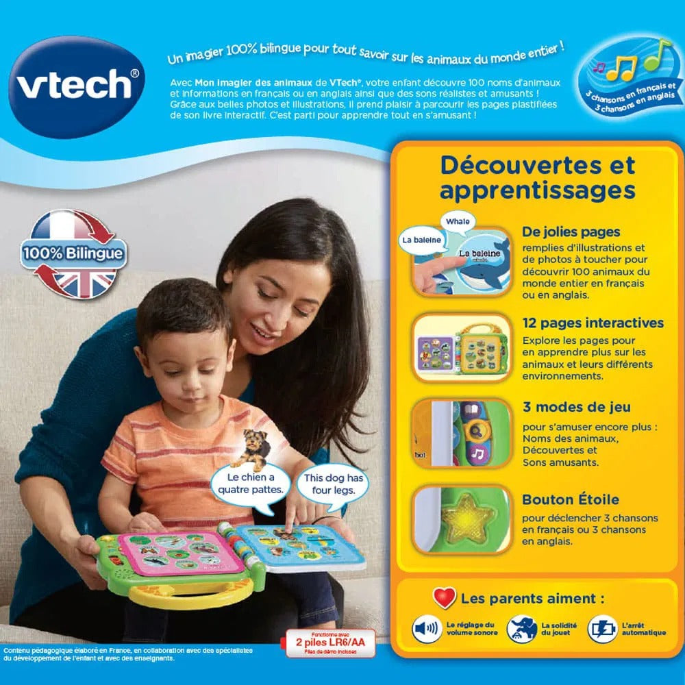 LIVRE INTERACTIF – MON IMAGIER DES ANIMAUX BILINGUE – VTECH
