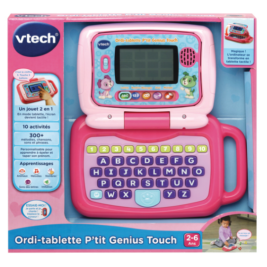 ORDINATEUR TABLETTE P’TIT GENIUS TOUCH MAUVE – VTECH