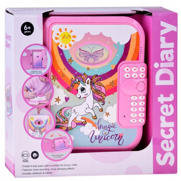 Journal Intime Électronique "Magic Unicorn" – Avec Code Secret & Effets Vocaux
