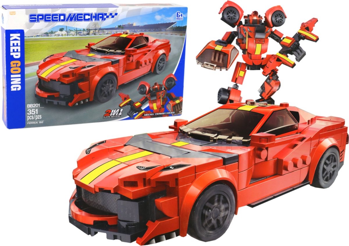 Voiture Robot Transformable à Construire – 355 Pièces – Jouet Intelligent pour Enfants