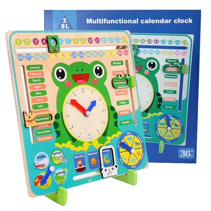 Tableau d'horloge multifonction d'enseignement de calendrier