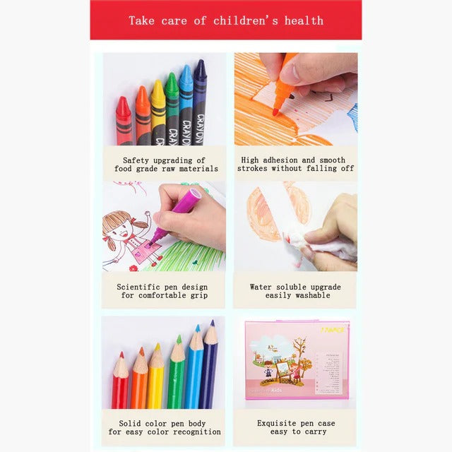 Mallette de Dessin Complète pour Enfants – 208 Pièces Grande taille