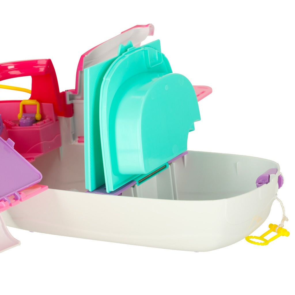 Le Yacht de Croisière "Sunshine" & Poupée – Coffret Houseboat Pliable pour Aventures en Mer