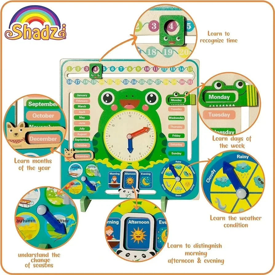 Tableau d'horloge multifonction d'enseignement de calendrier