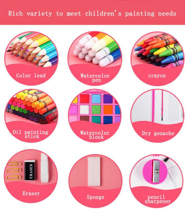Mallette de Dessin Complète pour Enfants – 208 Pièces Grande taille