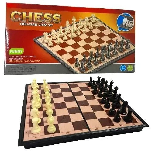 High Class Funny Échiquier 33 cm x 33 cm, avec Pièces d'échecs, Chess magnétique- Jeu d'échecs, Set' échecs, Echecs Pliable