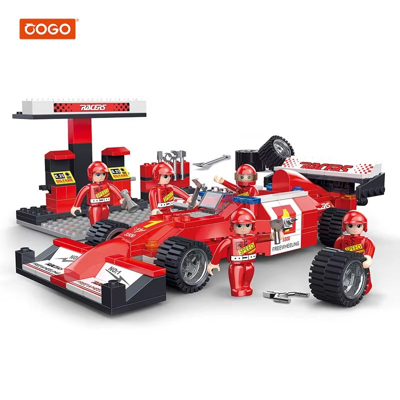 COGO 218 pièces - Jeu de construction créatif à friction avec voitures de course