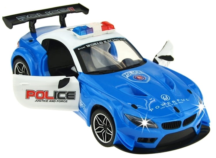 Voiture de police radiocommandée, police, portes ouvrables