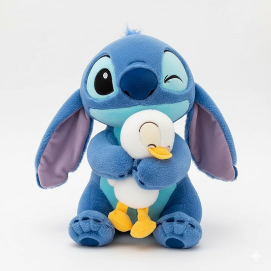 peluche Stitch avec canard 60cm
