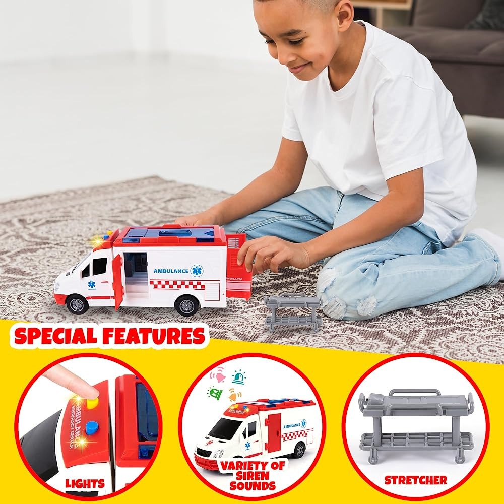 Ambulance de Secours "City Truck" – Échelle 1:16 avec Lumières et Sons