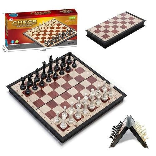 High Class Funny Échiquier 33 cm x 33 cm, avec Pièces d'échecs, Chess magnétique- Jeu d'échecs, Set' échecs, Echecs Pliable