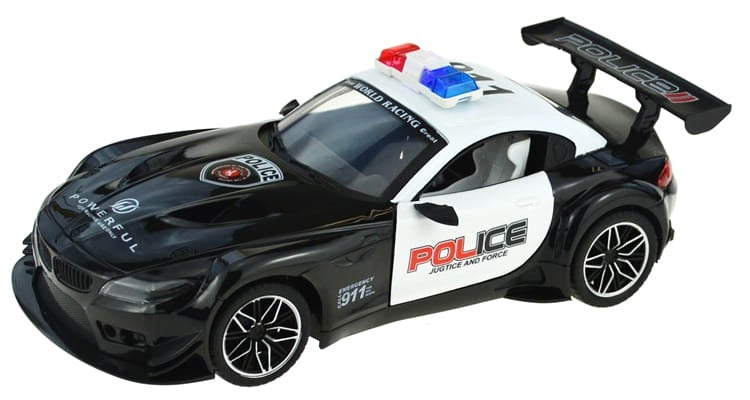 Voiture de police radiocommandée, police, portes ouvrables