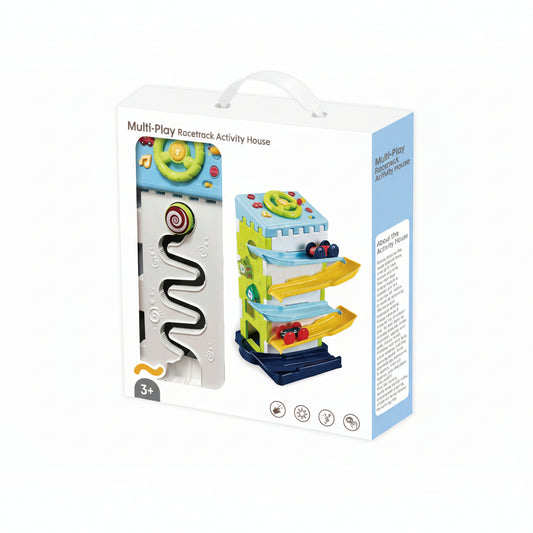 Maison de jeux 5 en 1 avec circuit de course pour tout-petits