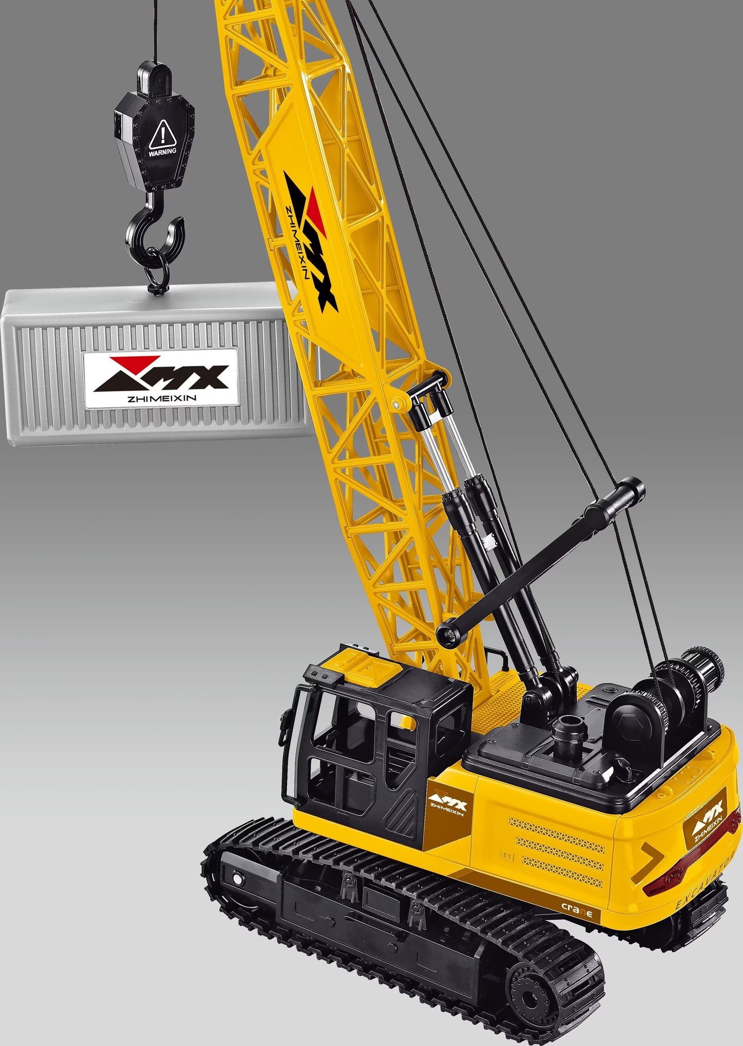 Grue sur chenilles télécommandée  – Chenilles réalistes, rotation à 640° et lumière