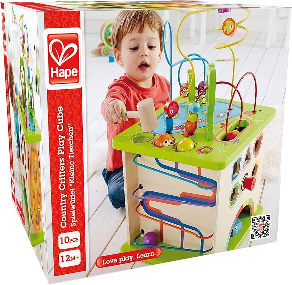 Cube de jeu d'activités en bois Hape Country Critters