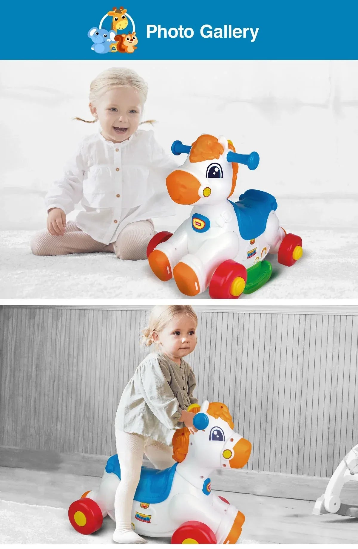 Winfun Cheval à bascule Junior Rider 12m+ – Jouet 2-en-1 évolutif