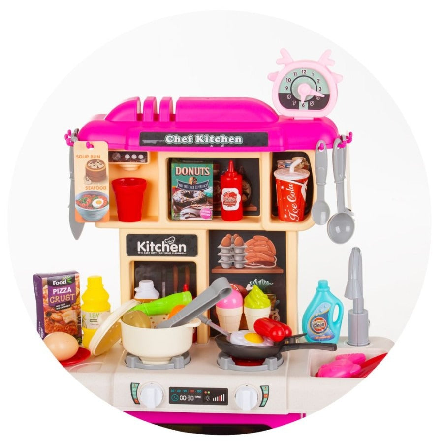 Ensemble de jouets de cuisine avec lumière et son et autocuiseur - 75 cm.