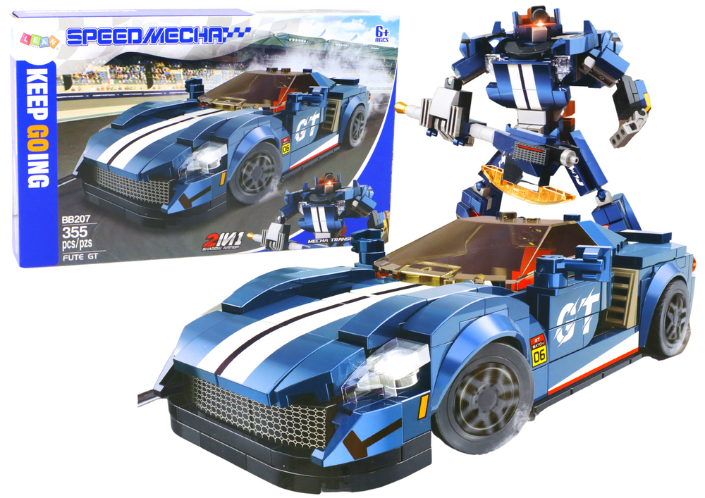 Voiture Robot Transformable à Construire – 355 Pièces – Jouet Intelligent pour Enfants