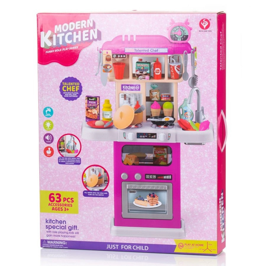 Ensemble de jouets de cuisine avec lumière et son et autocuiseur - 75 cm.