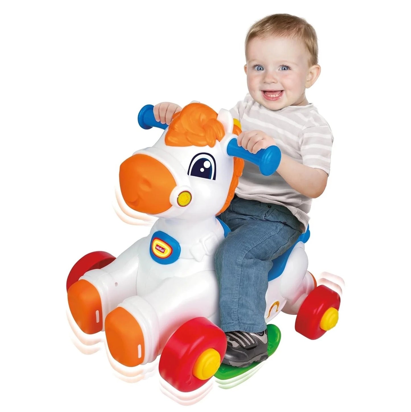 Winfun Cheval à bascule Junior Rider 12m+ – Jouet 2-en-1 évolutif