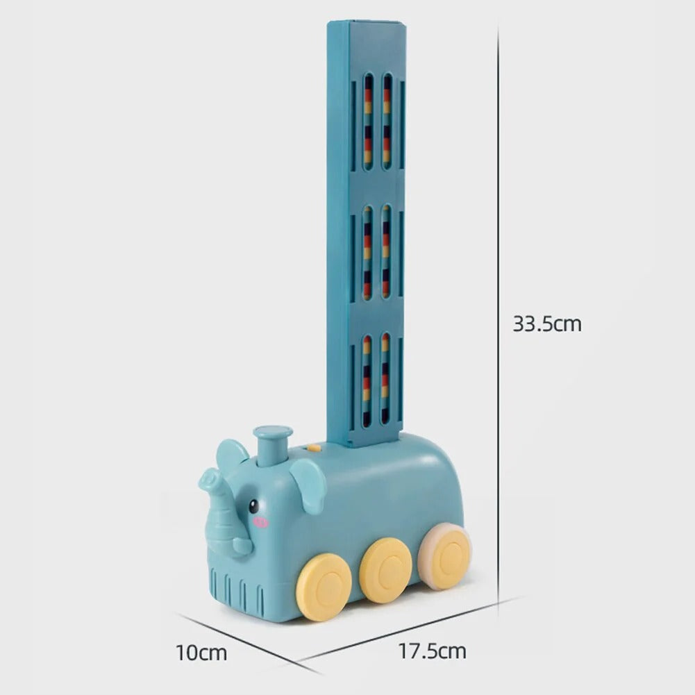 Train Éléphant Automatique Poseur de Dominos – Kit de Jeu Musical et Lumineux pour Enfants