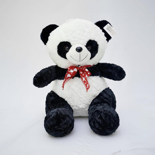 Adorable Ours en Peluche Panda avec Nœud Rouge à Cœurs –  En différentes Tailles