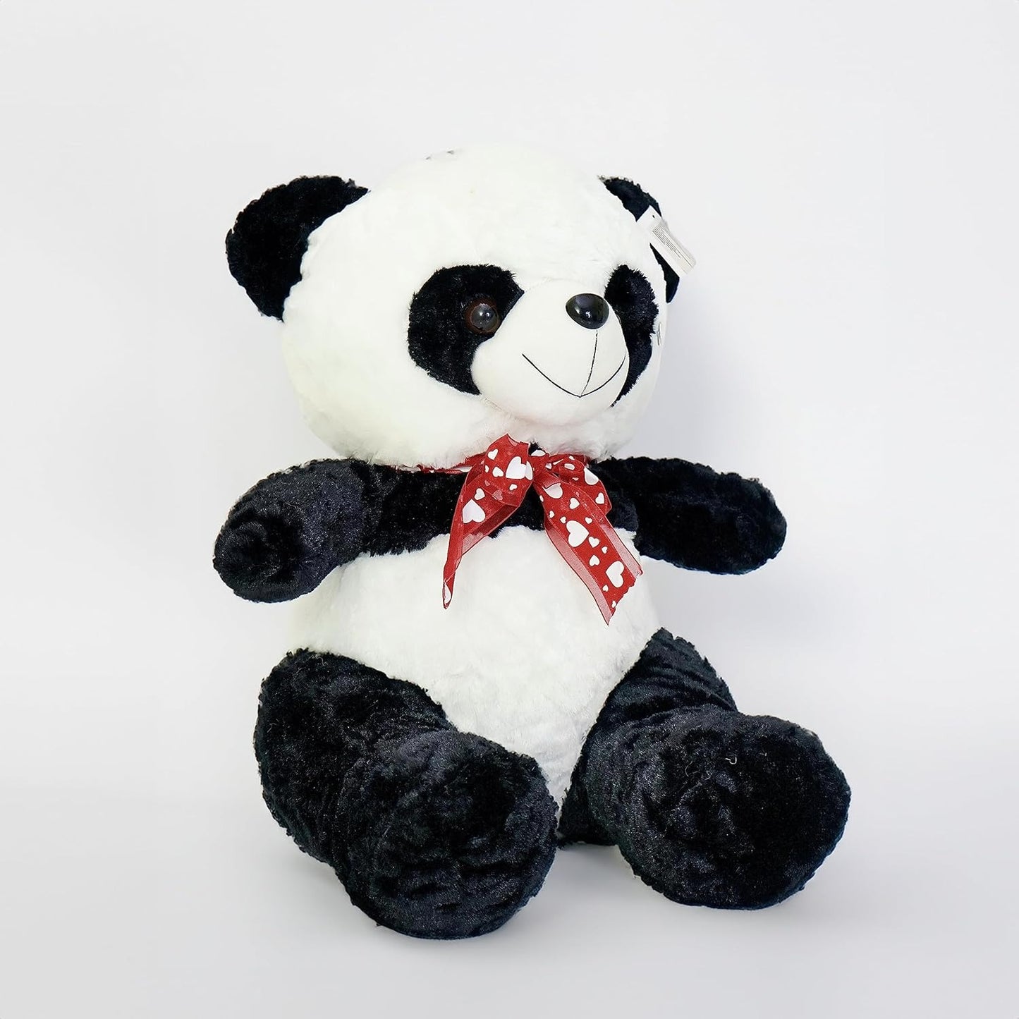 Adorable Ours en Peluche Panda avec Nœud Rouge à Cœurs –  En différentes Tailles