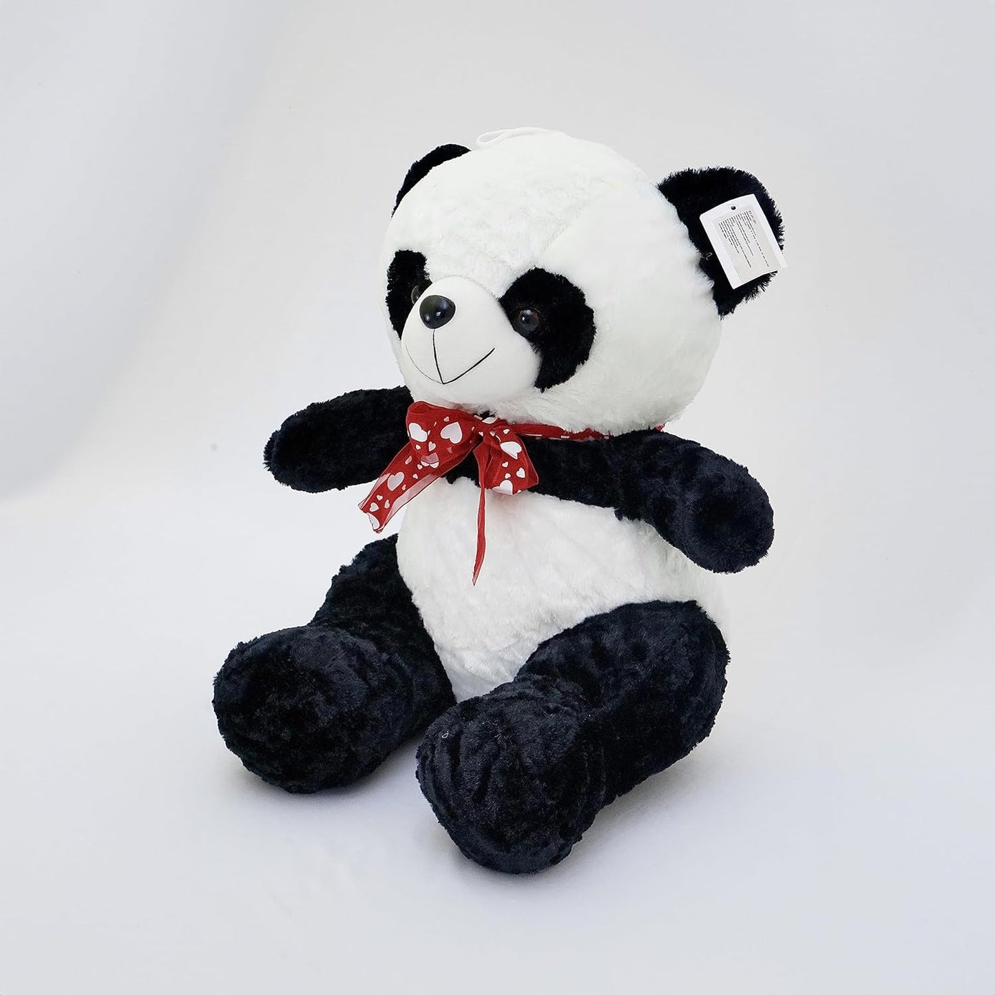 Adorable Ours en Peluche Panda avec Nœud Rouge à Cœurs –  En différentes Tailles