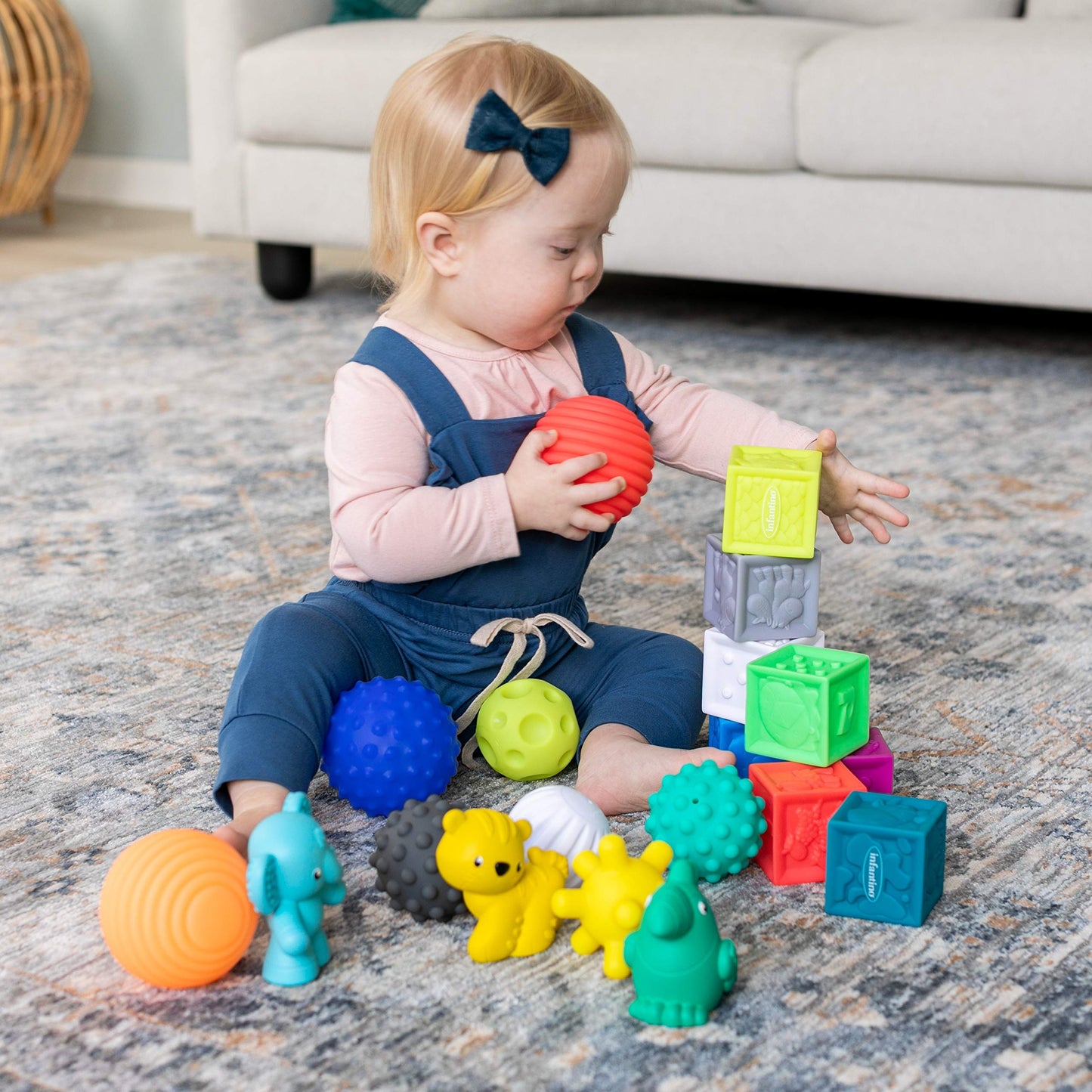 Coffret Éveil Bébé Blocs, Animaux et Balles Sensoriels – 20 Pièces