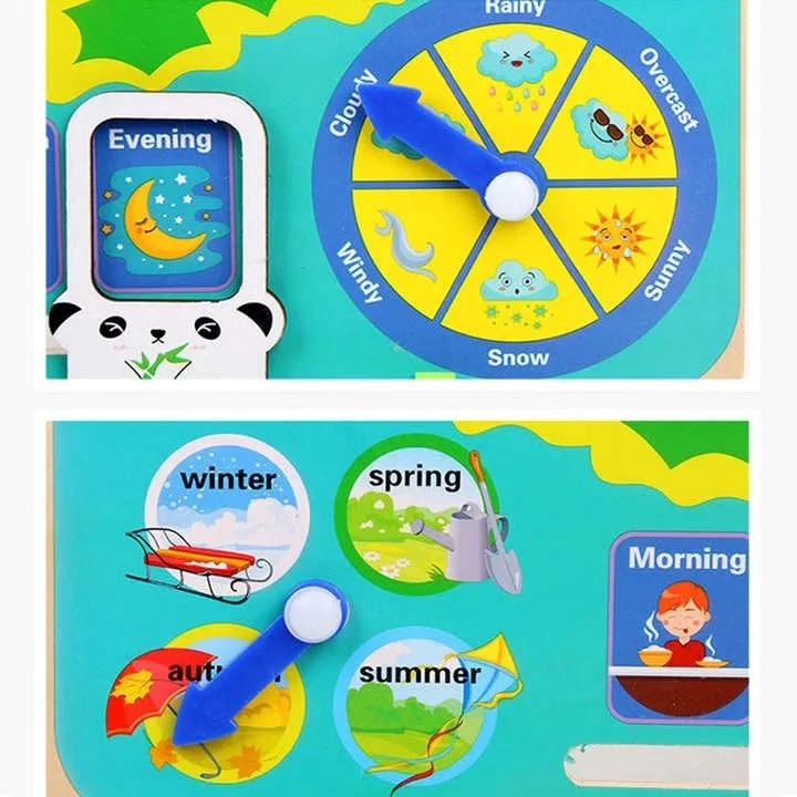 Tableau d'horloge multifonction d'enseignement de calendrier