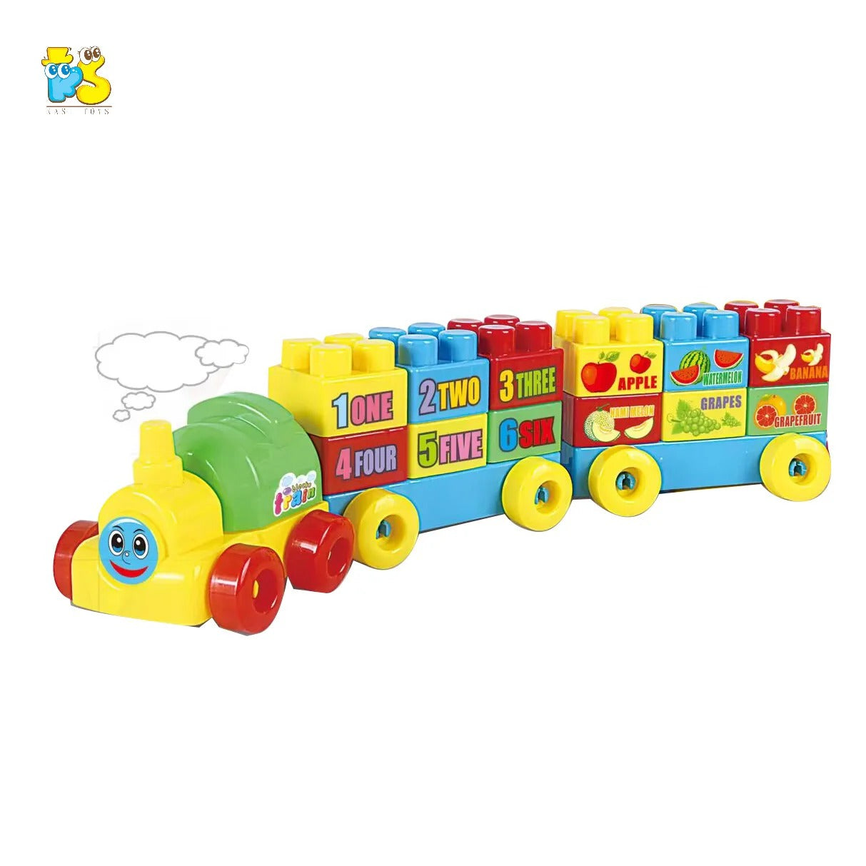 Jeu de Blocs Éducatifs – Coffret 58 pièces avec train