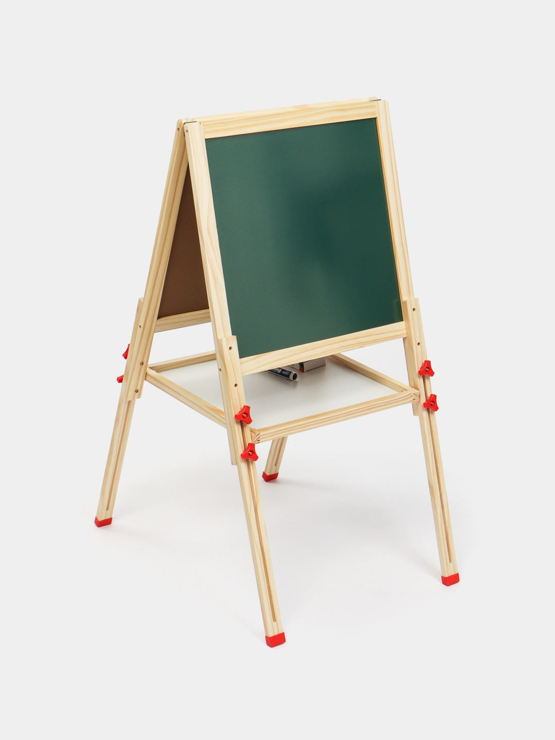 Tableau en Bois 2-en-1 : Tableau Blanc Magnétique et Tableau Noir