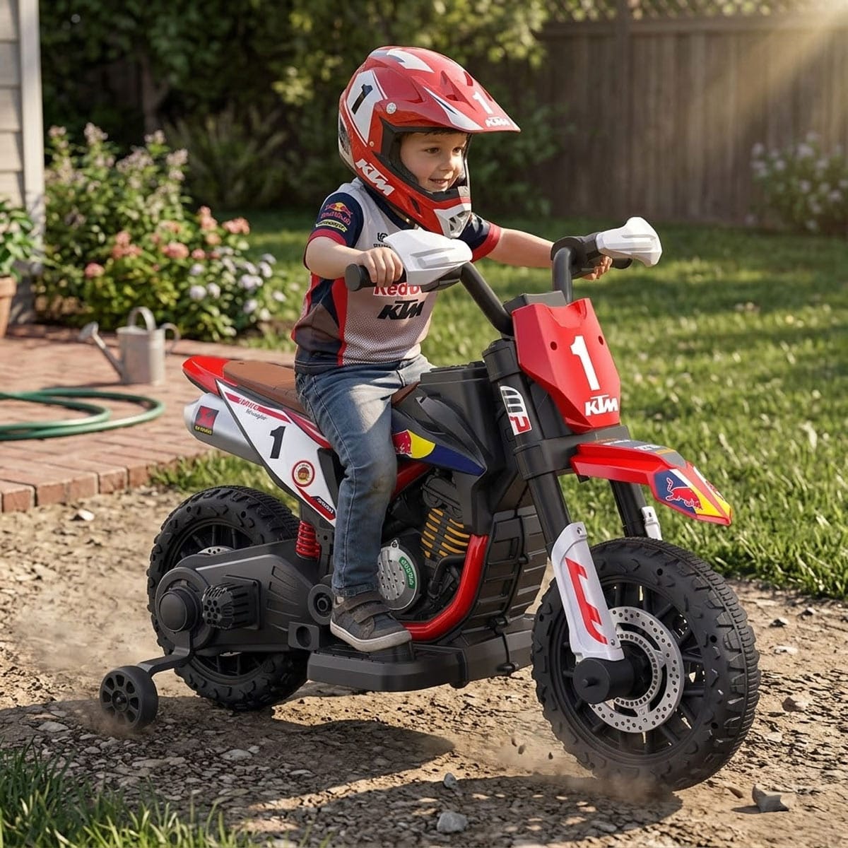 Moto Électrique Enfant – Style Cross Sport avec Roues Stabilisatrices rose