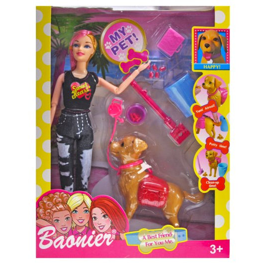 Coffret Poupée et Son Chien "My Pet" – Promène, Nourris et Ramasse !