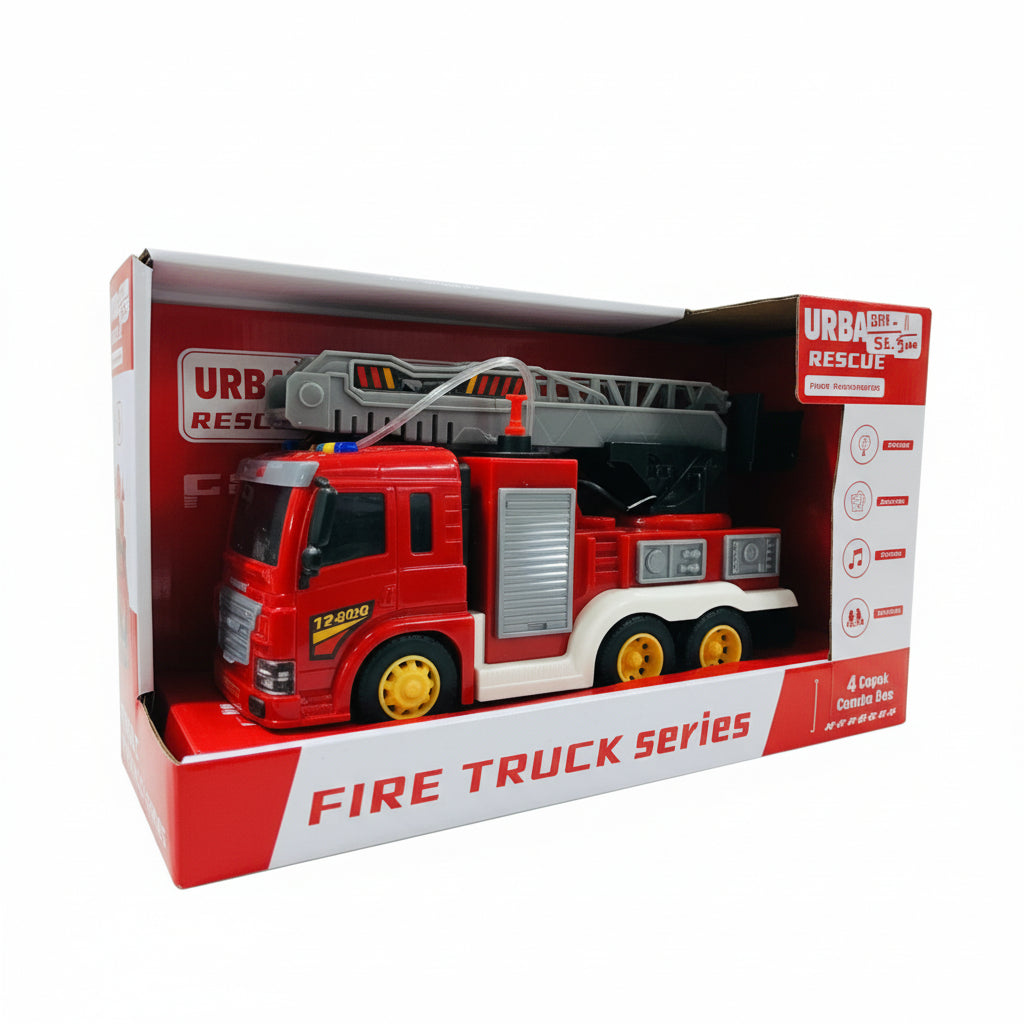 Camion de pompiers Urban Rescue avec lumières et sons, échelle flexible