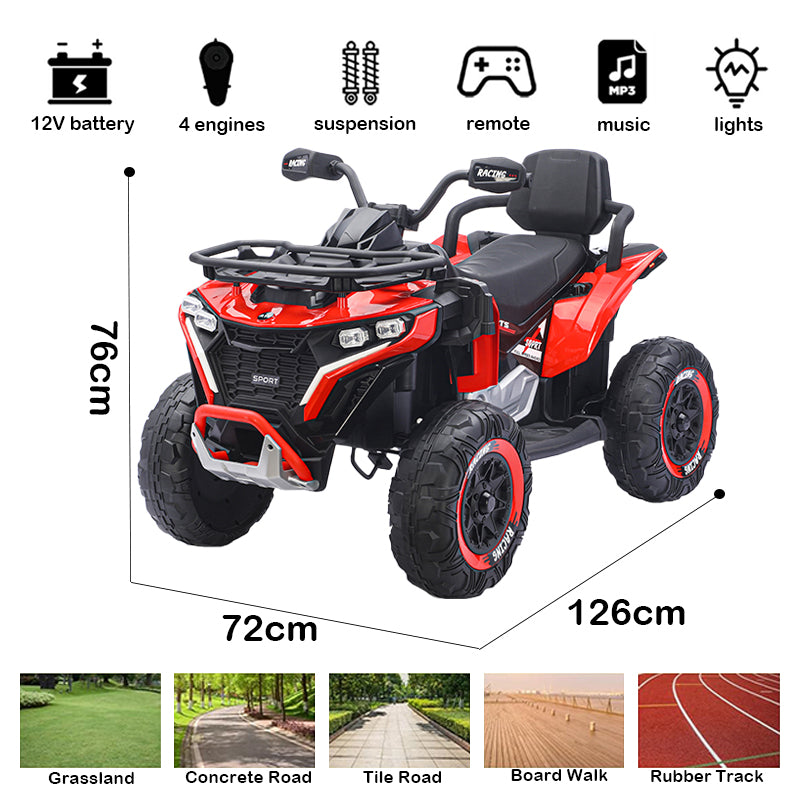 Quad Électrique Enfant 12V – ATV Tout-Terrain vert