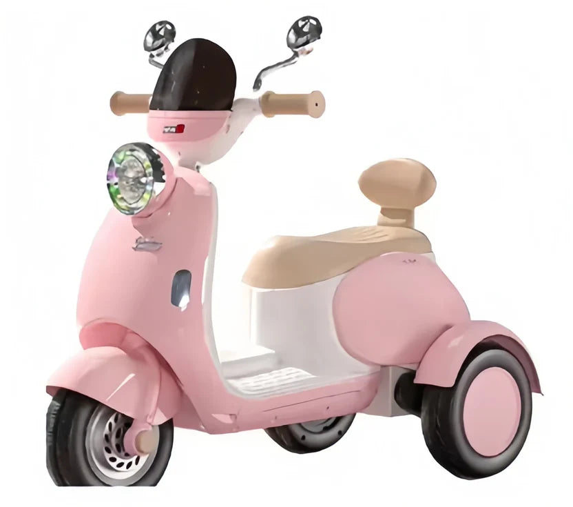 Scooter Électrique Enfant 3 Roues – Style Vintage - Rose